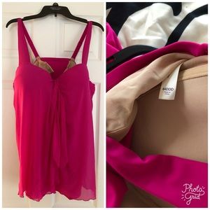 Lane Bryant Pink Swim Top w/ built in bra 44DDD